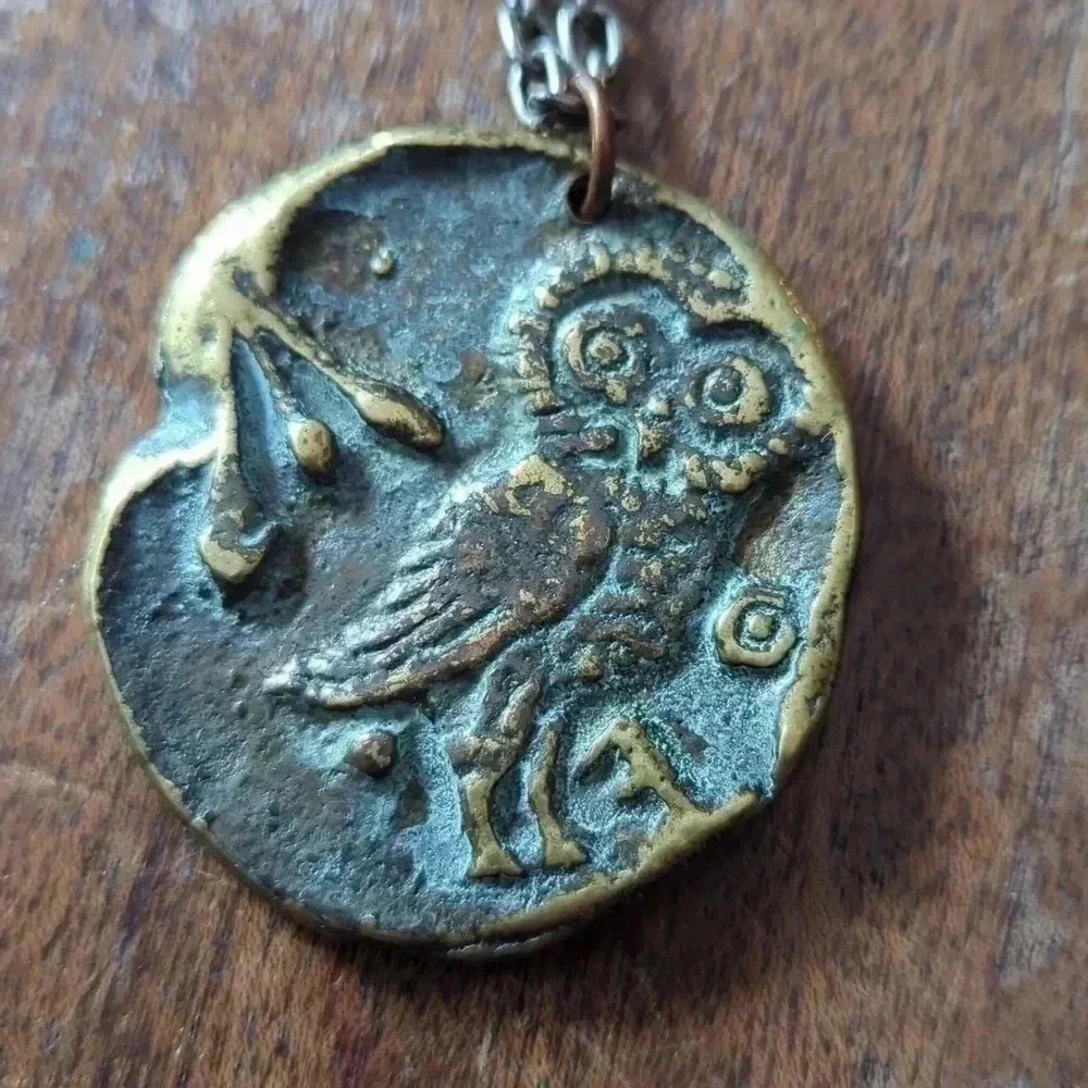 Greek Coin Pendant  Necklace - Picture 3 of 5
